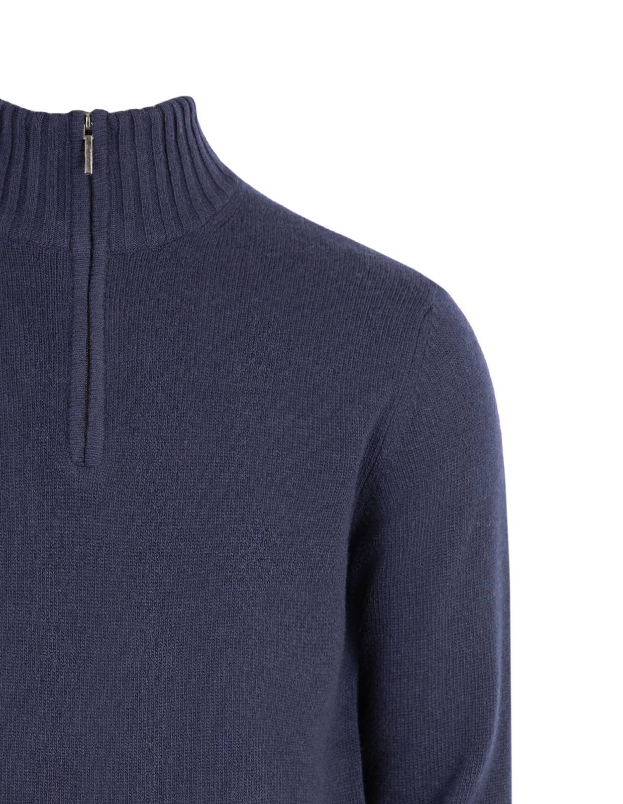Zip-tröja Ull/Cashmere Navy