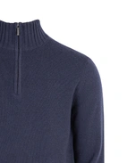 Zip-tröja Ull/Cashmere Navy