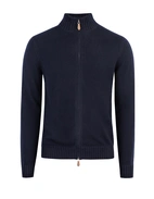 Zip Cardigan Cashmere Marinblå