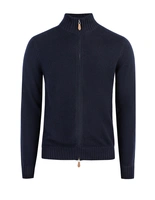 Zip Cardigan Cashmere Marinblå