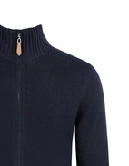 Zip Cardigan Cashmere Marinblå