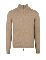 Zip Cardigan Cashmere Melerad Beige