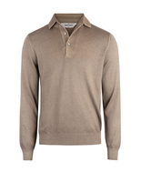 Pikétröja Stickad Merinoull Ljusbrun