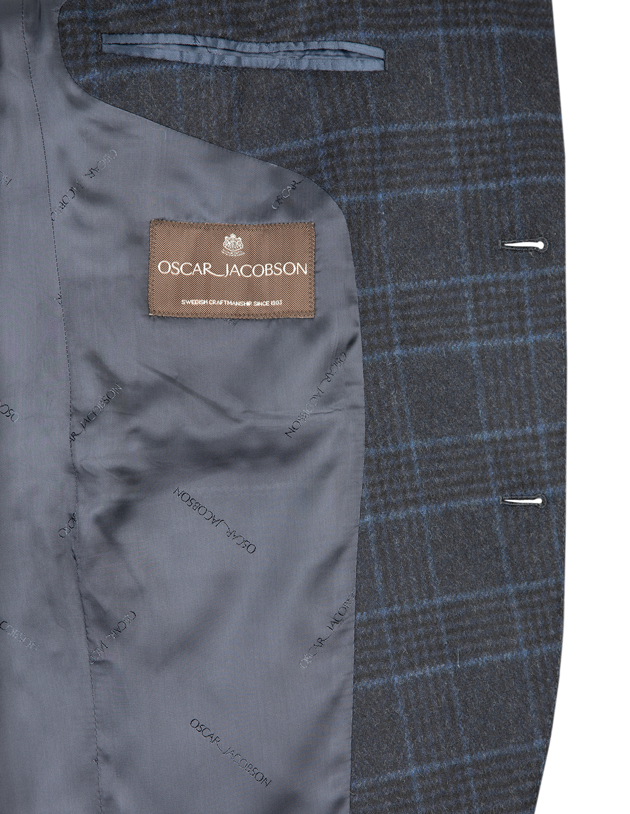 Fogerty Kavaj Ull Rutig Navy 56