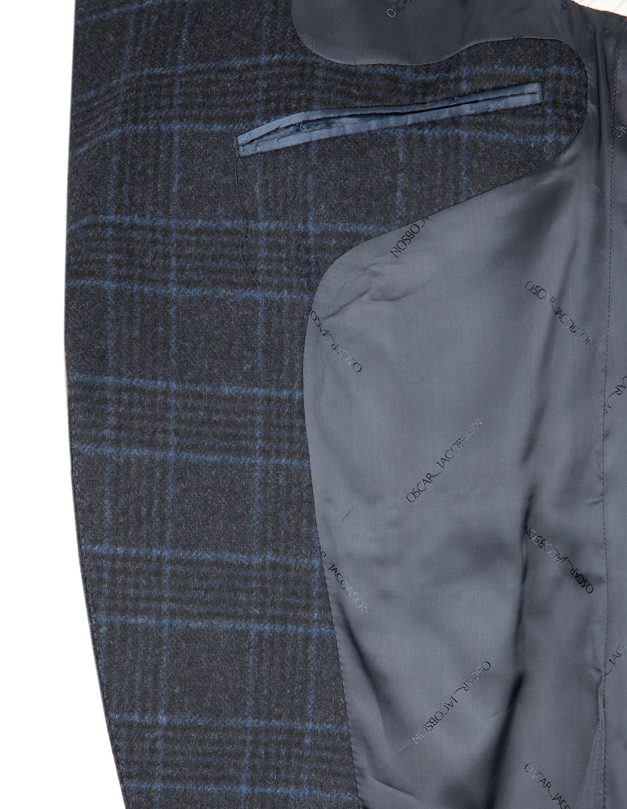 Fogerty Kavaj Ull Rutig Navy 56