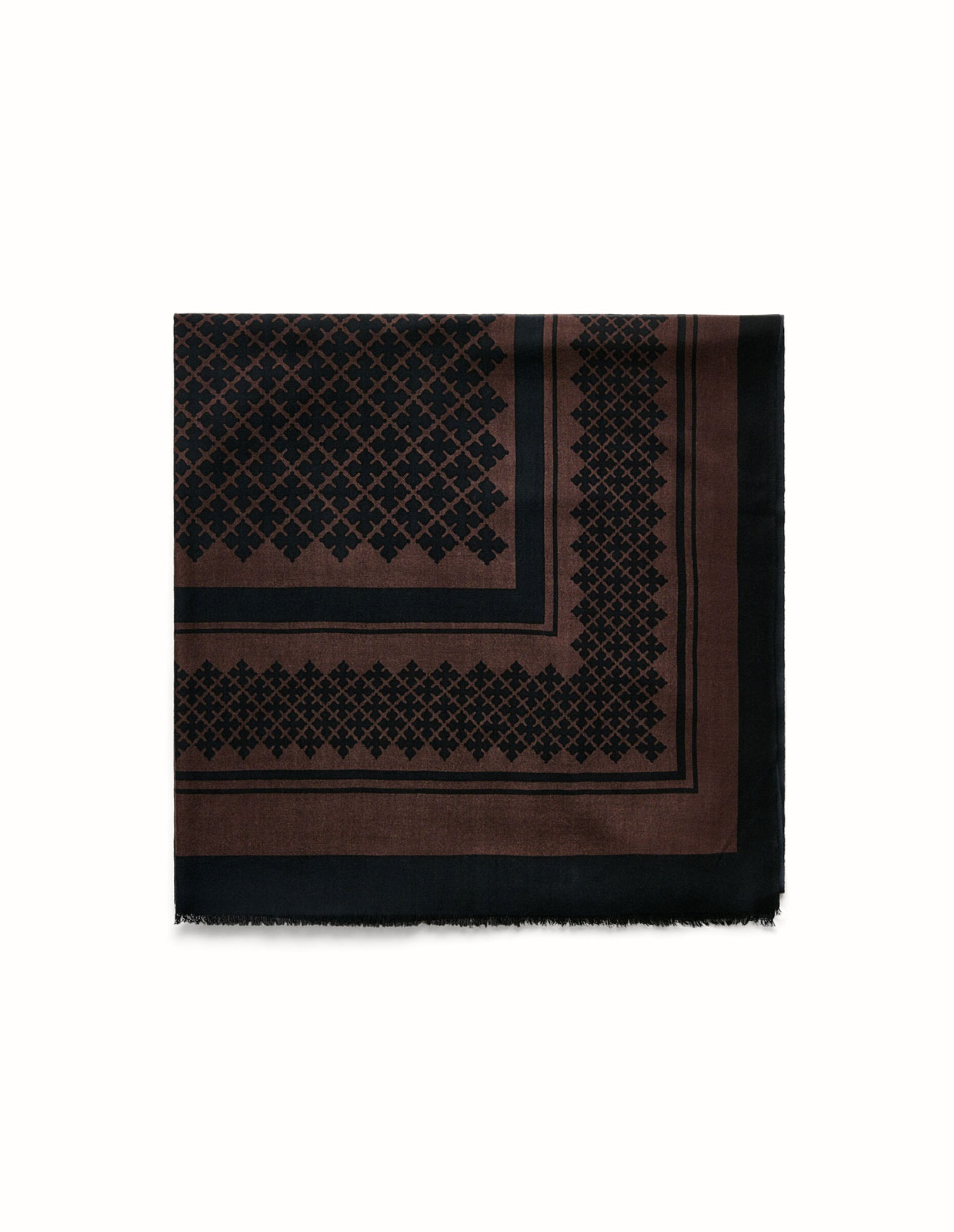 Julee Scarf Ull Mörkbrun One Size