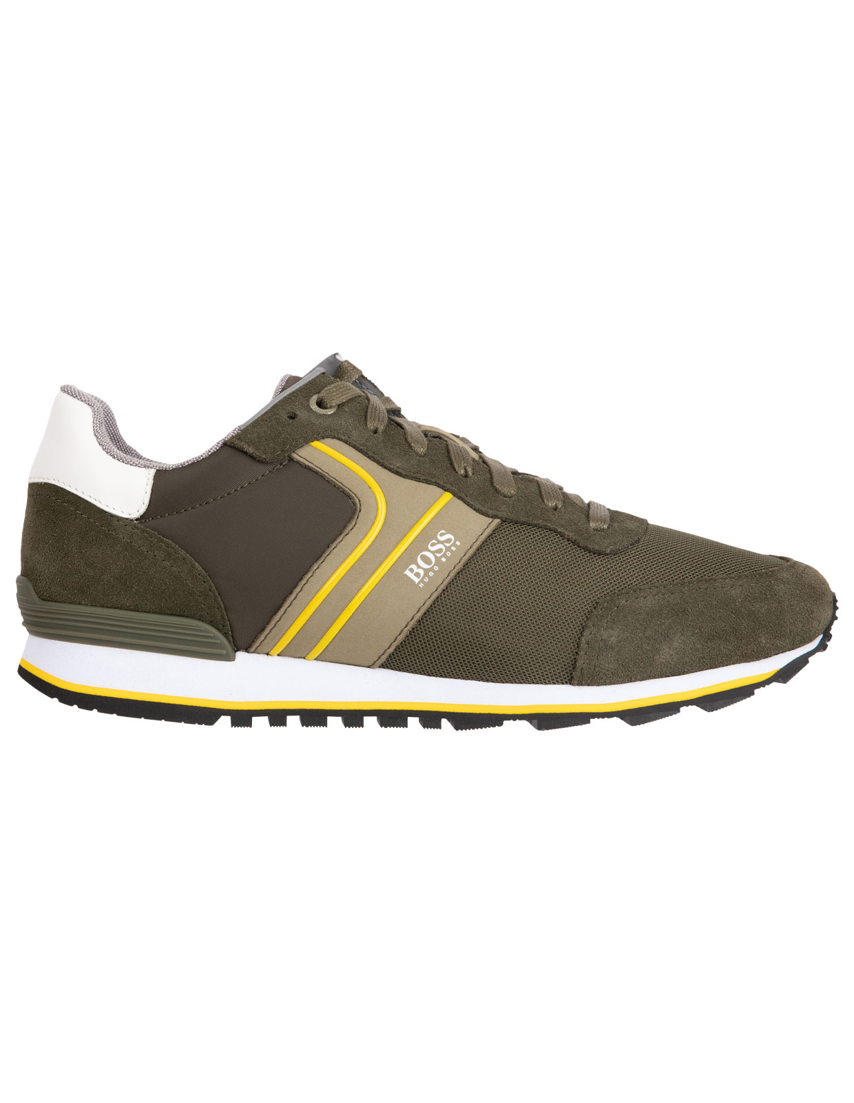 Running Style Trainers Suede Mesh Open Green