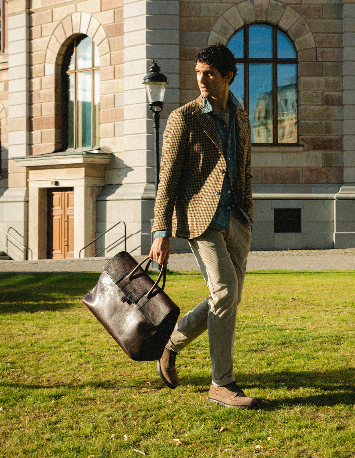 Firenze Blazer Moon Tweed Hundtand Beige/Grön