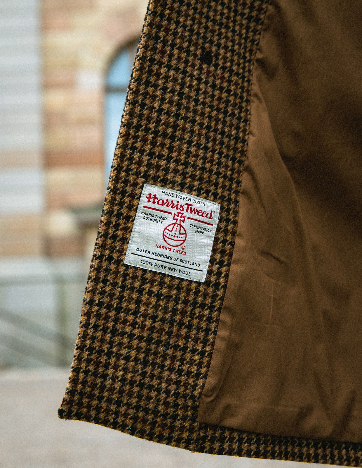 Mac Raglan Rock Harris Tweed Brun