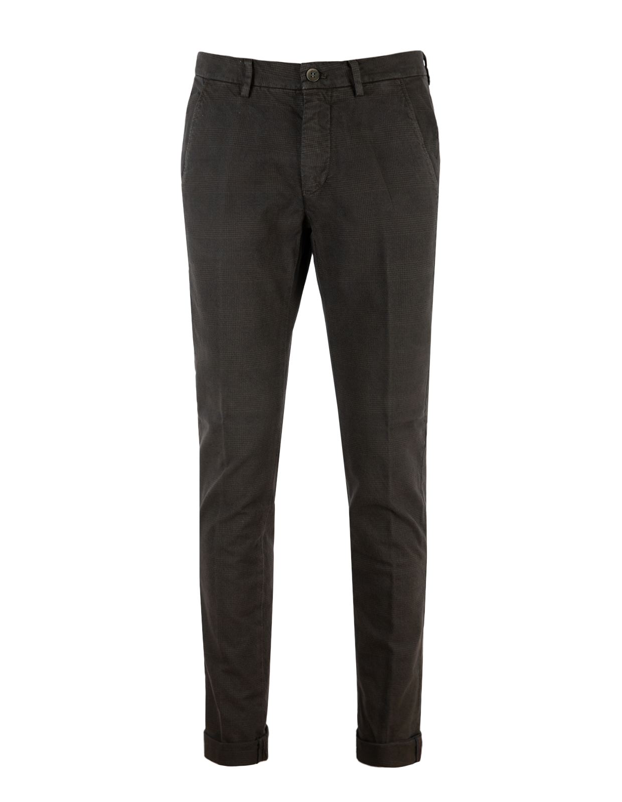 Torino Chinos Bomullsstretch Glencheck Brun
