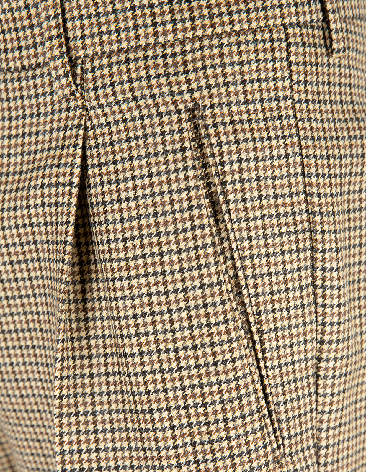 Retro 1PL Byxa Ull Hundtandsmönster Beige 54