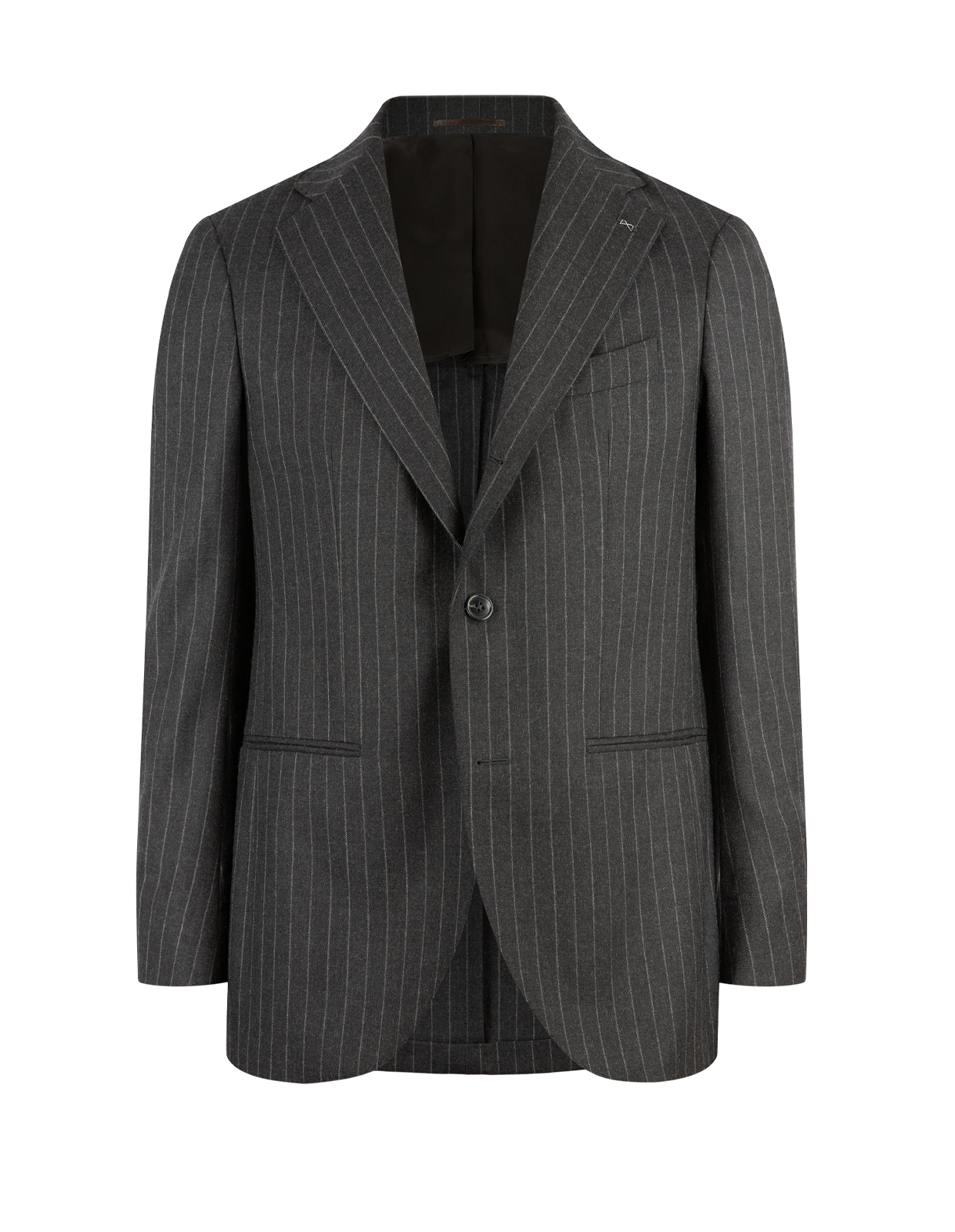 Firenze Kostym Ullflanell Kritstrecksrandig Grå