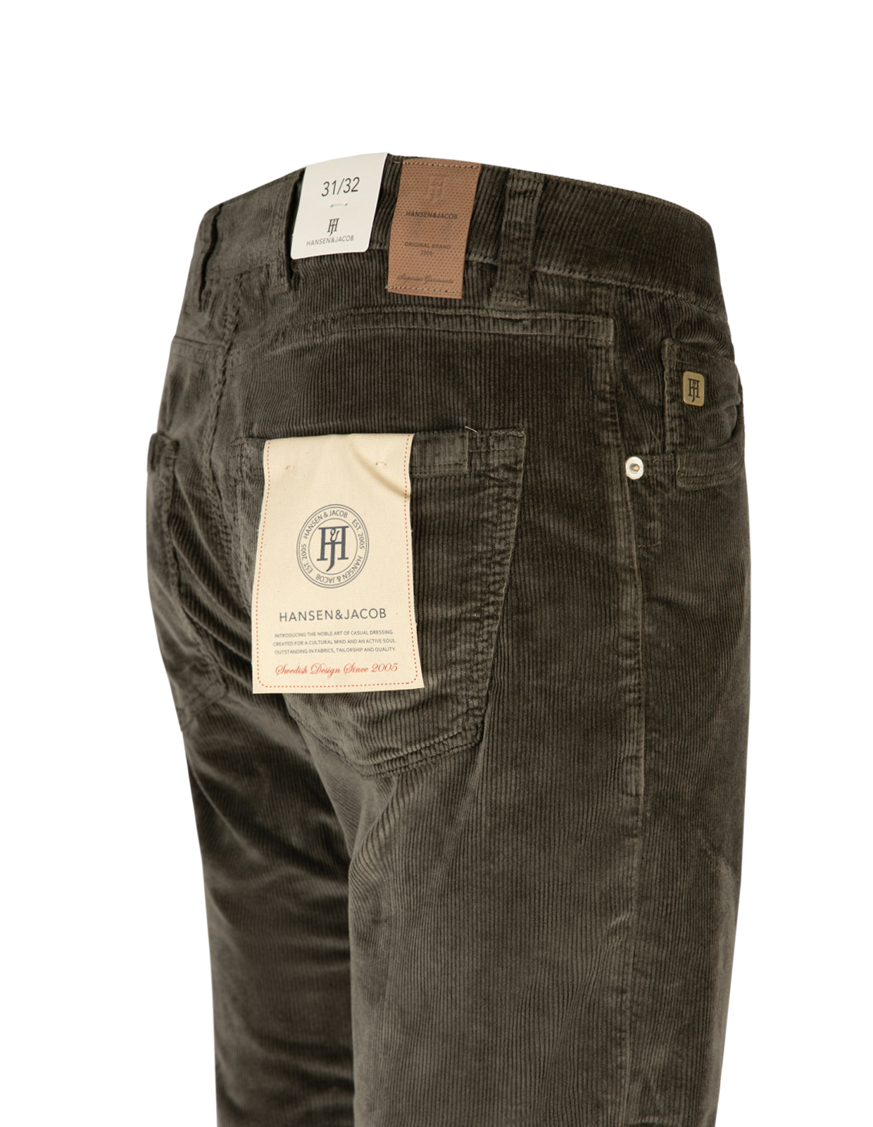 5-ficksbyxa Cut'n Sew Soft Cord Manchester Mörkgrön 32"34