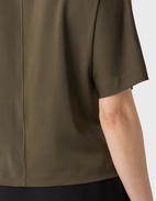 Ava Top Satin Olivgrön