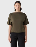 Ava Top Satin Olivgrön