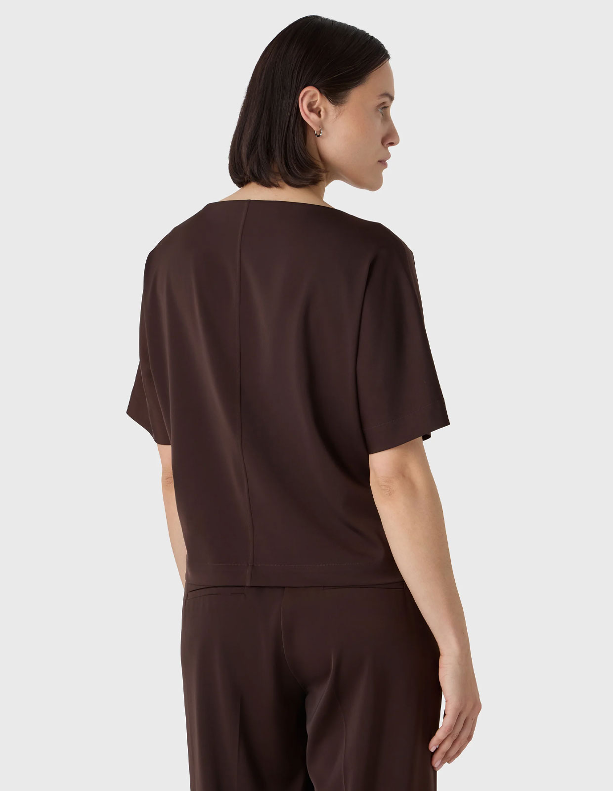 Ava Top Satin Mörkbrun