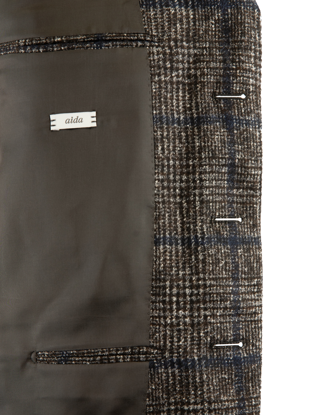 Aida Kavaj Baby Alpacka Rutig Svart/Brun/Blå 46