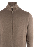 Zip Cardigan Ull Cashmere Brun 46