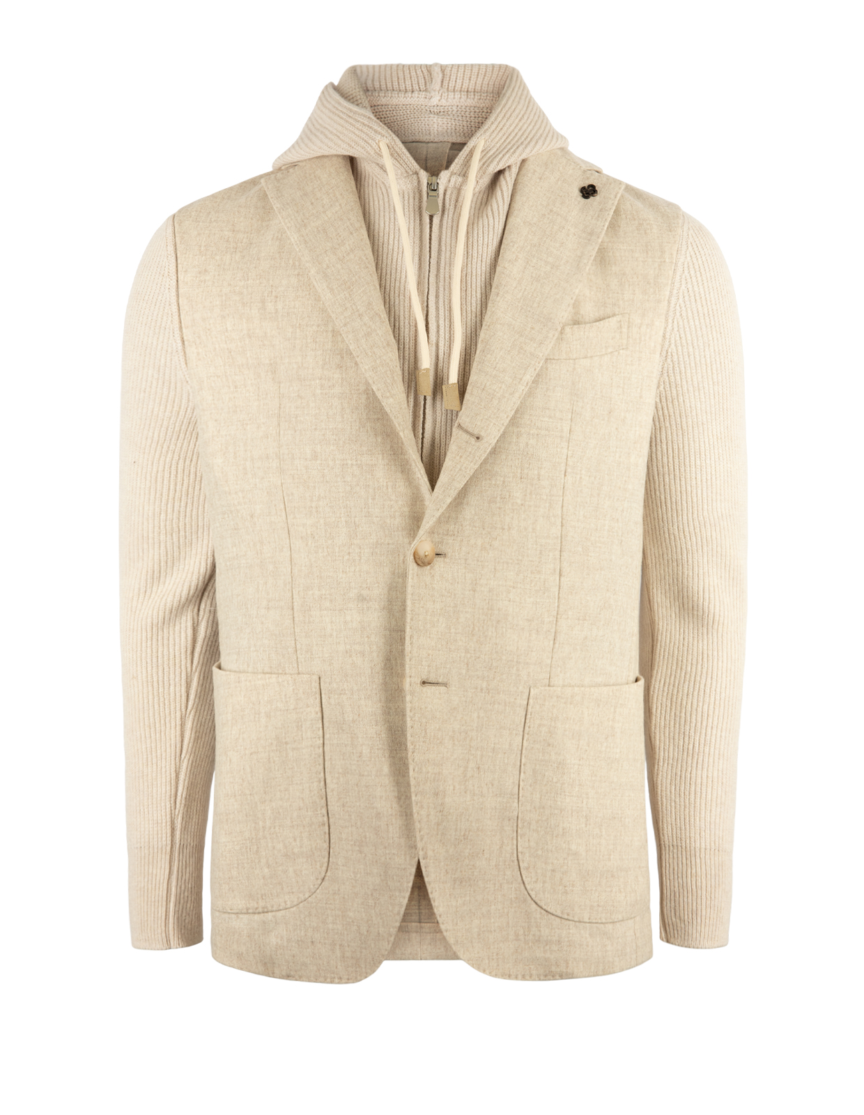 Kavaj Hoodie Ull Ljusbeige
