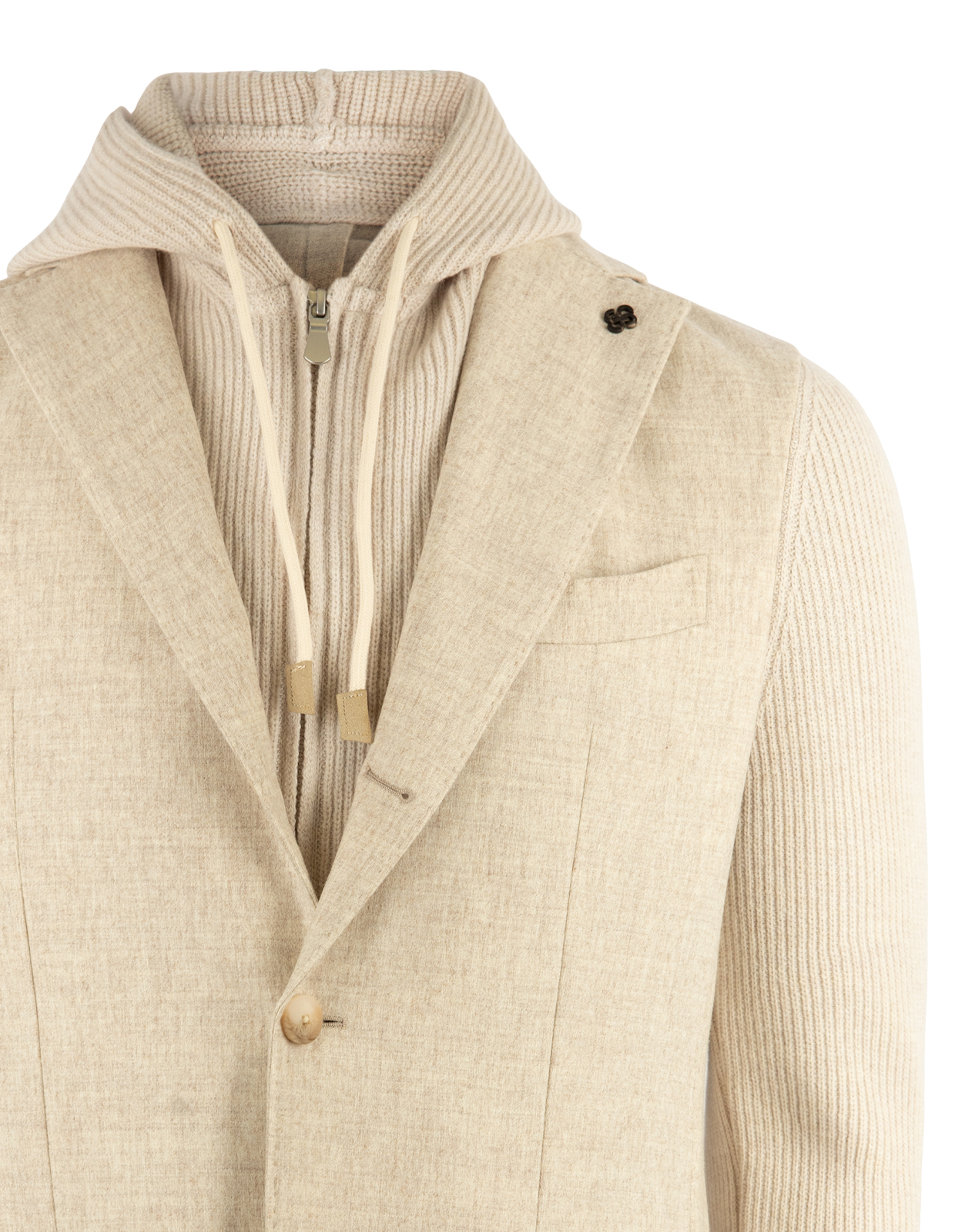 Kavaj Hoodie Ull Ljusbeige 48