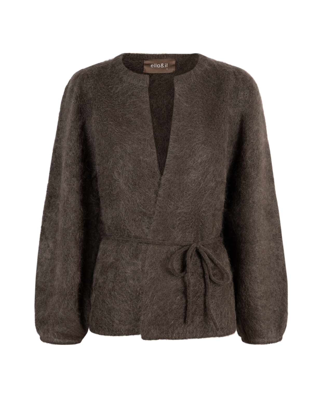 Fredrikke Cardigan Mohair Mörkbrun