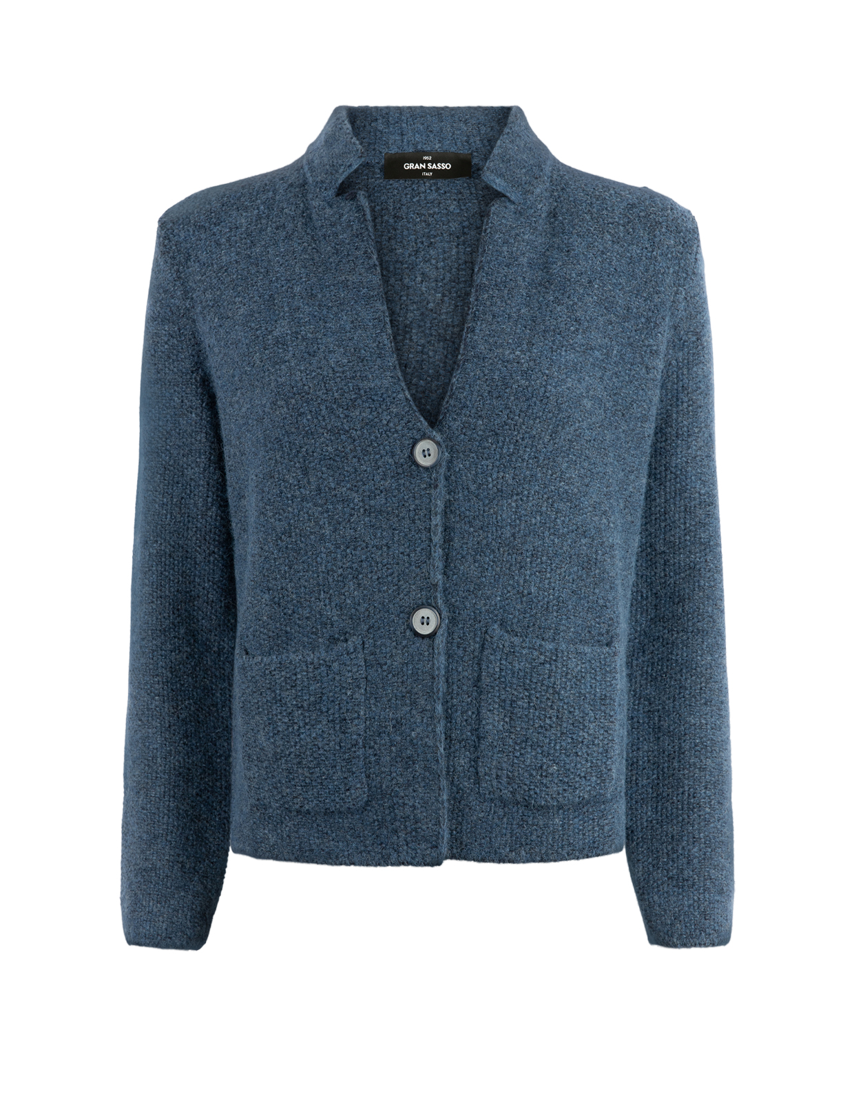Cardigan Alpacka/Ull Denimblå