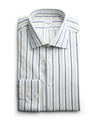 Regular Skjorta Randig Twofold Bomull Vit/Navy Randigt 43