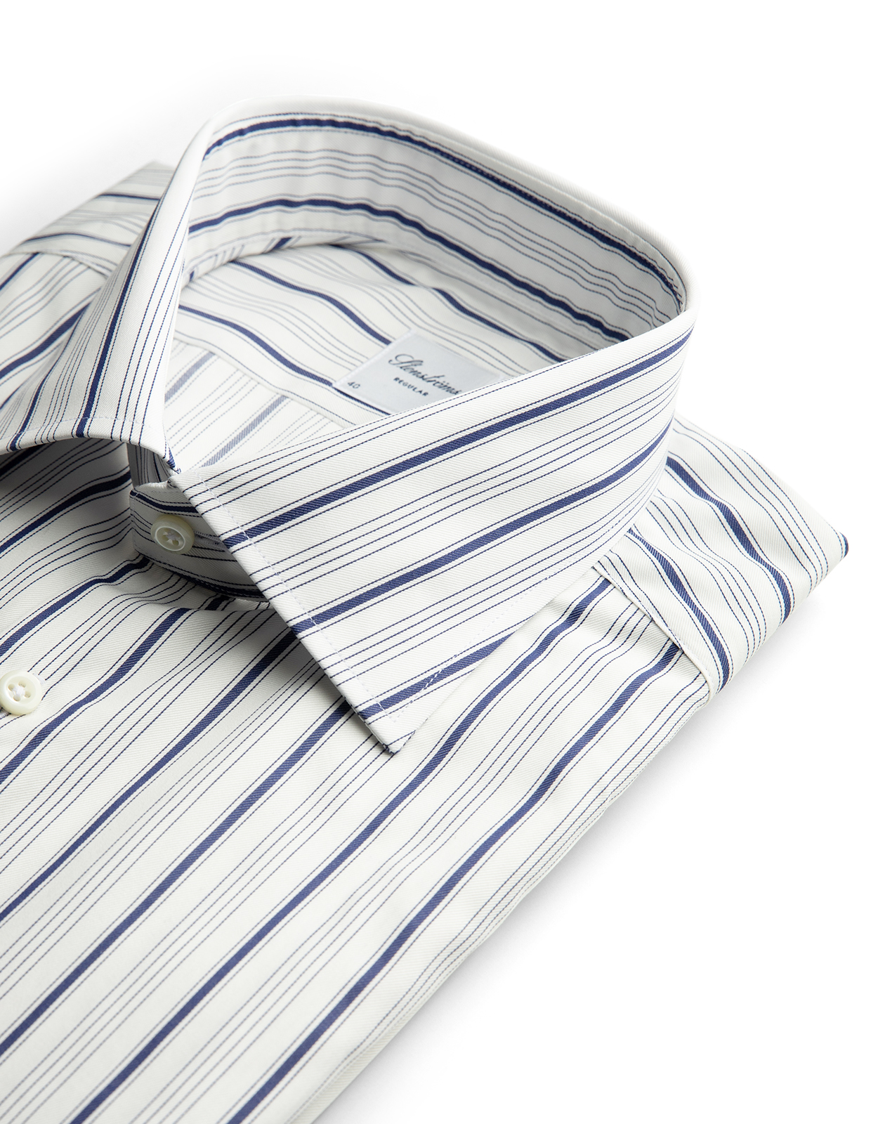 Regular Skjorta Randig Twofold Bomull Vit/Navy Randigt