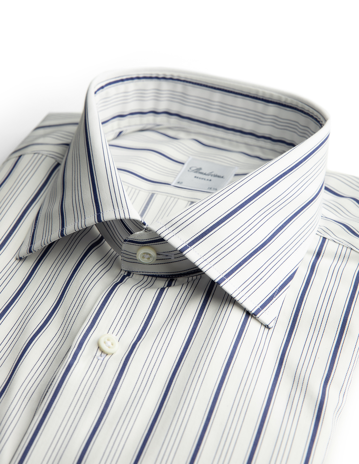 Regular Skjorta Randig Twofold Bomull Vit/Navy Randigt 43