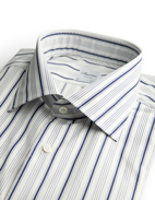 Regular Skjorta Randig Twofold Bomull Vit/Navy Randigt 43