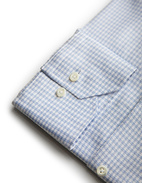 Slimline Skjorta Bomull Rutig Ljusblå/Vit 38
