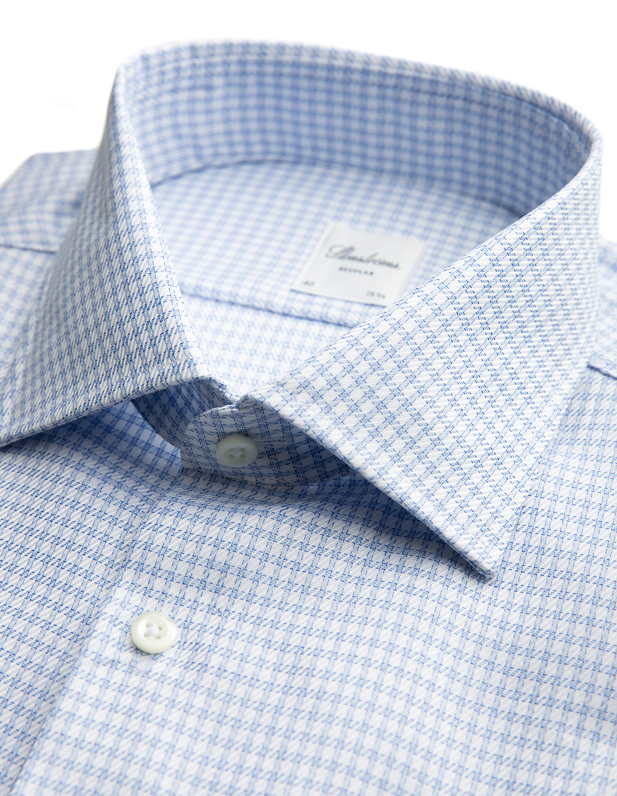 Regular XLÄ Skjorta Bomull Rutig Ljusblå/Vit XLÄ45