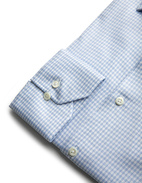 Slimline XLÄ Skjorta Bomull Rutig Ljusblå/Vit