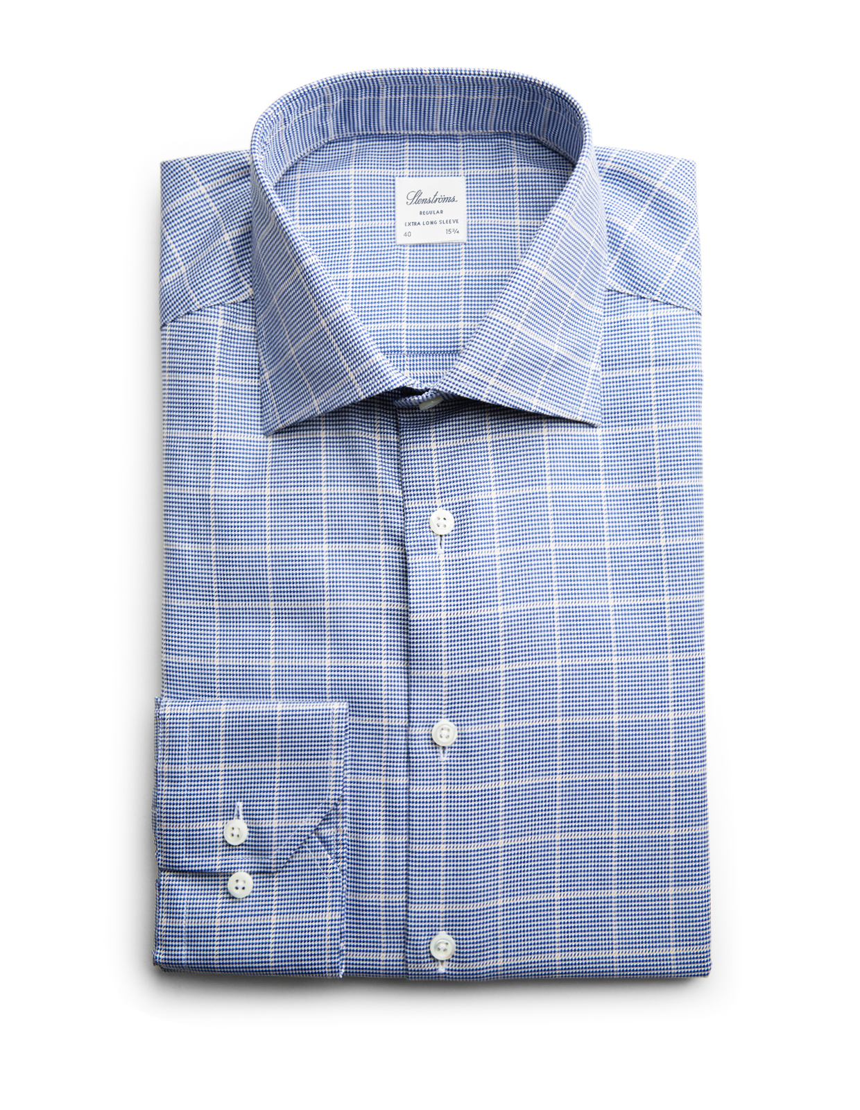 Regular XLÄ Skjorta Bomull Rutig Navy/Beige XLÄ43