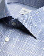 Regular XLÄ Skjorta Bomull Rutig Navy/Beige XLÄ43