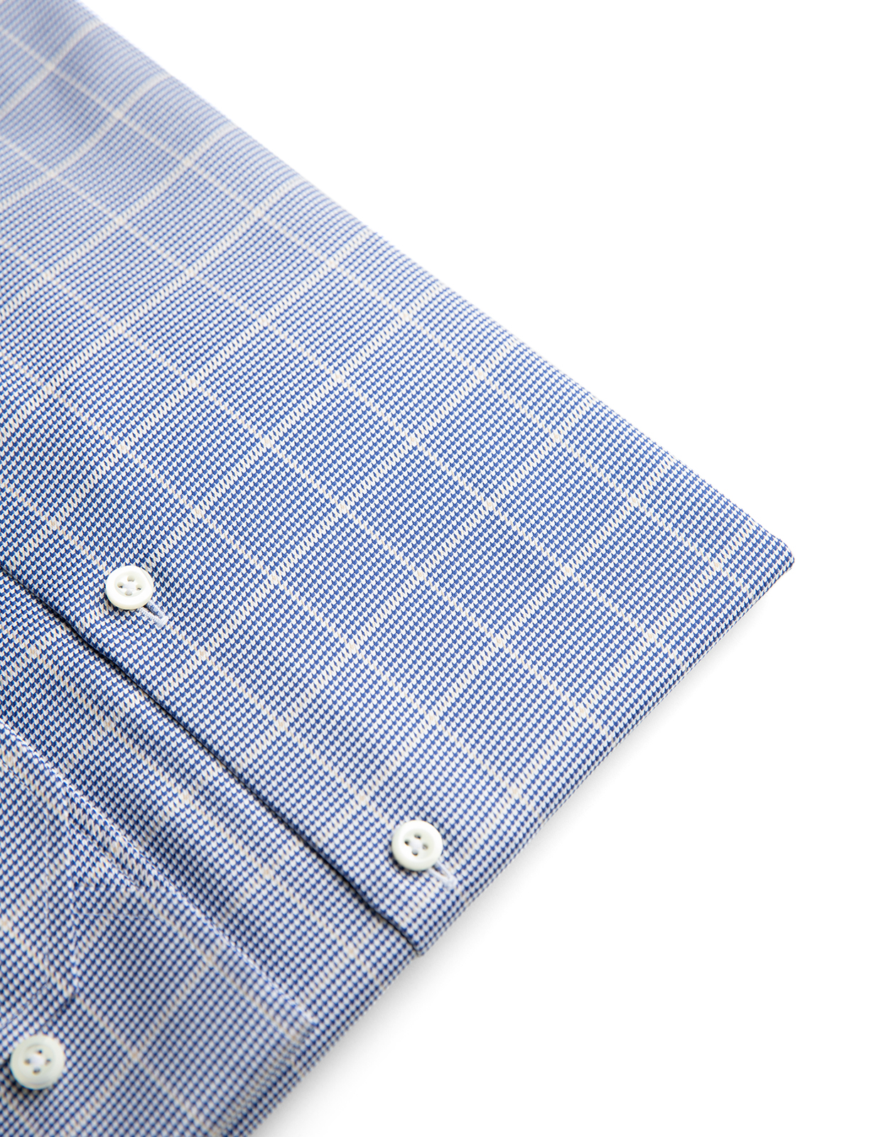 Slimline Skjorta Bomull Rutig Navy/Beige XLÄ42