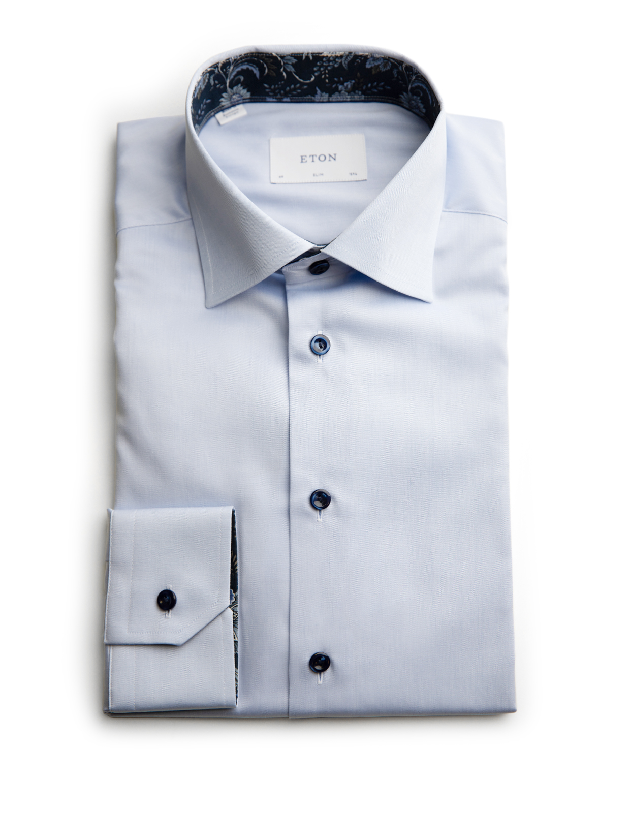 Slim Fit Skjorta Bomull Ljusblå 38