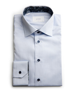 Slim Fit Skjorta Bomull Ljusblå