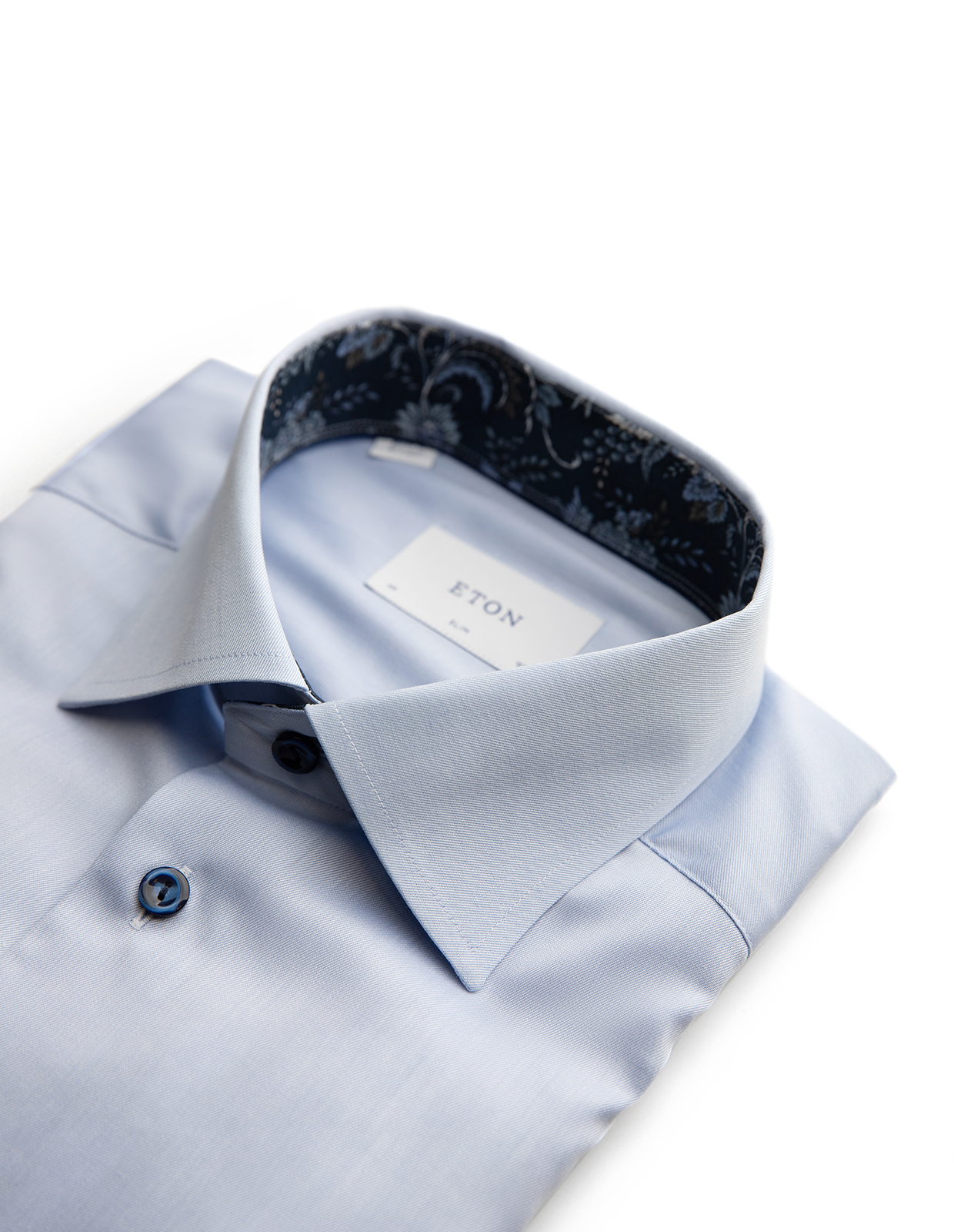 Slim Fit Skjorta Bomull Ljusblå