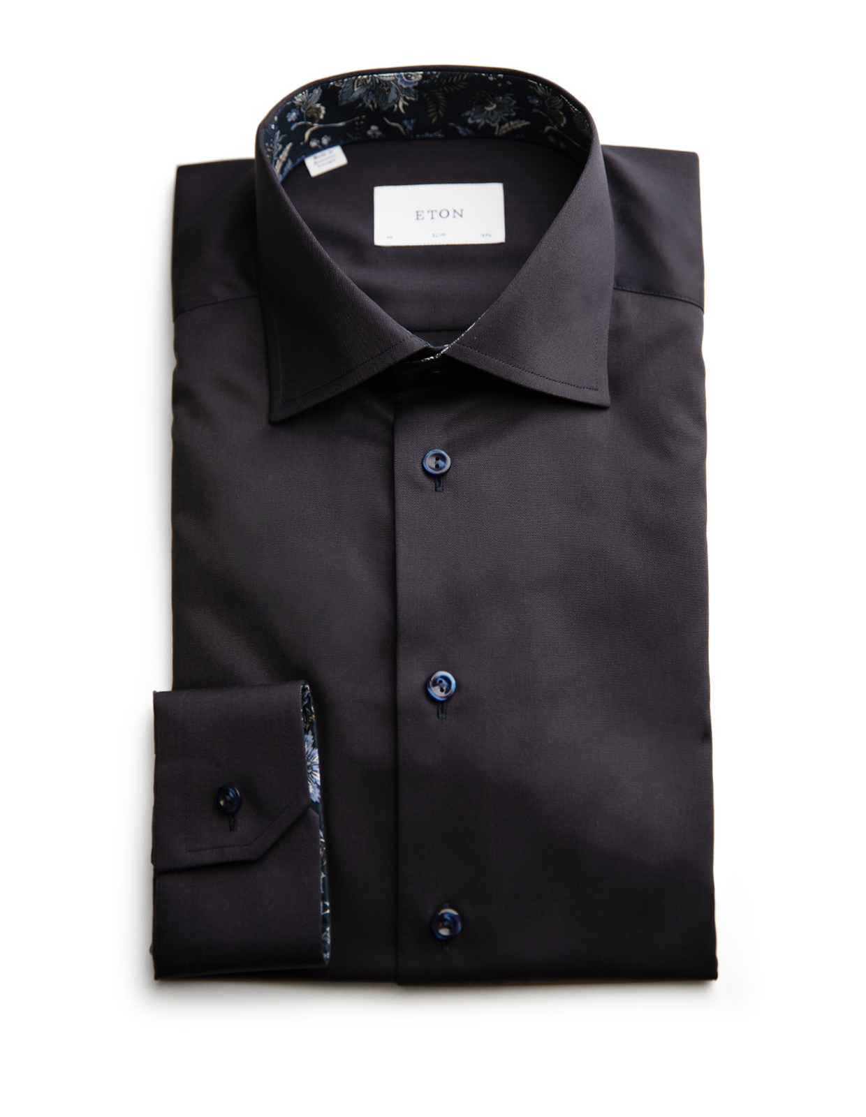 Slim Fit Skjorta Bomull Marinblå