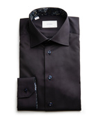 Slim Fit Skjorta Bomull Marinblå 39