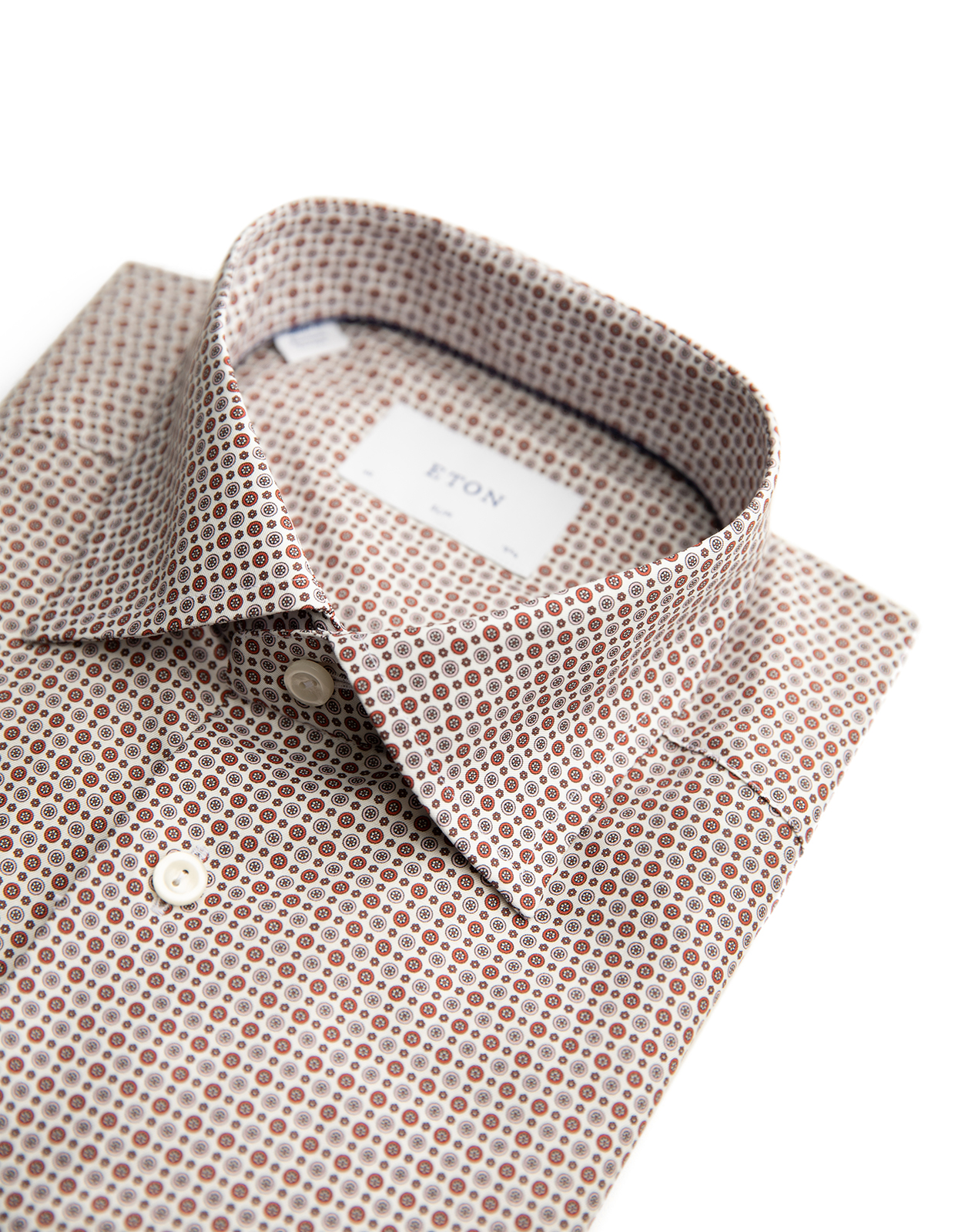 Slim Fit Skjorta Bomull Röd Mönstrad