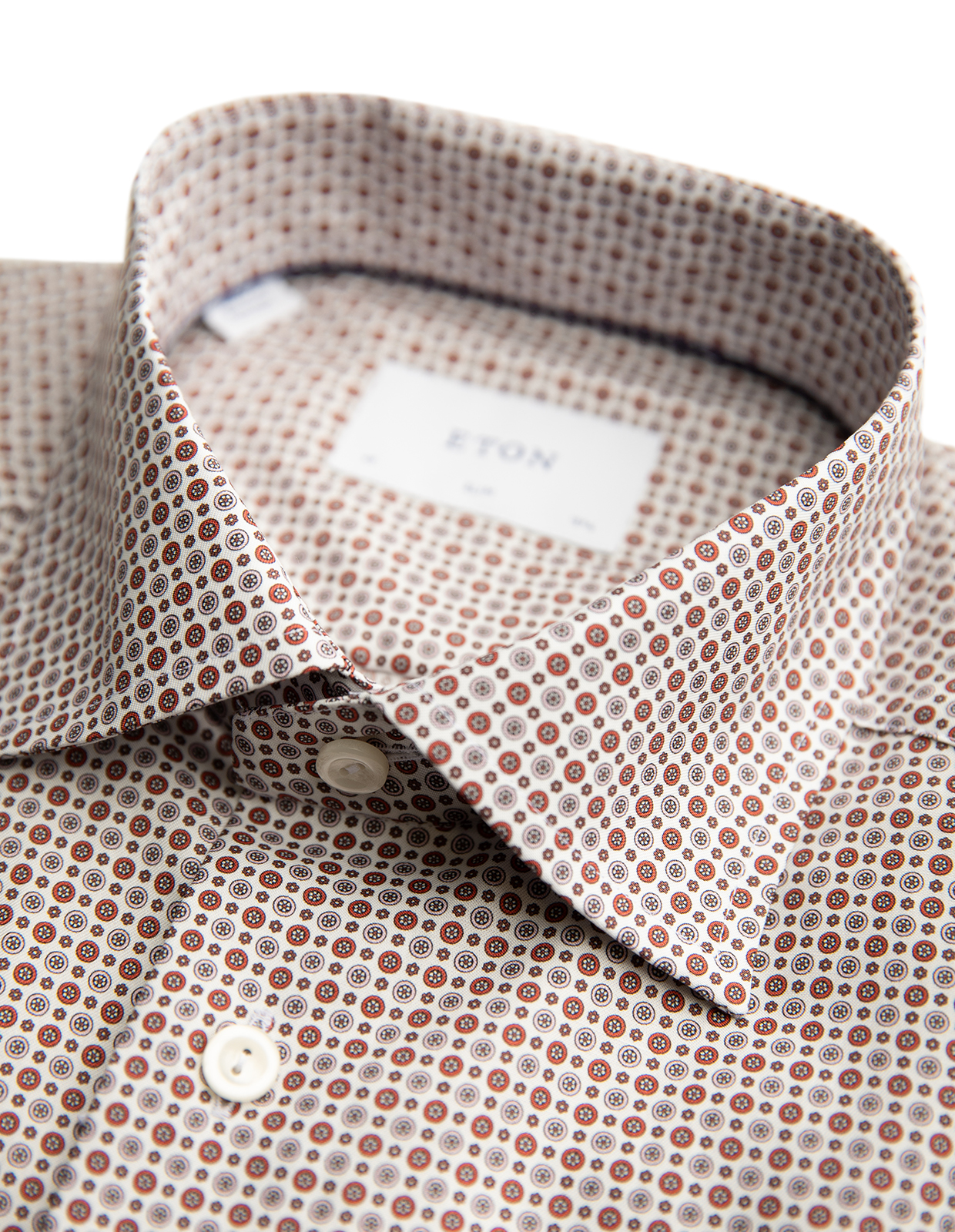 Slim Fit Skjorta Bomull Röd Mönstrad 41