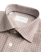 Slim Fit Skjorta Bomull Röd Mönstrad 41