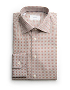 Contemporary Fit Skjorta Bomull Röd Mönstrad 45