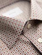 Contemporary Fit Skjorta Bomull Röd Mönstrad 45