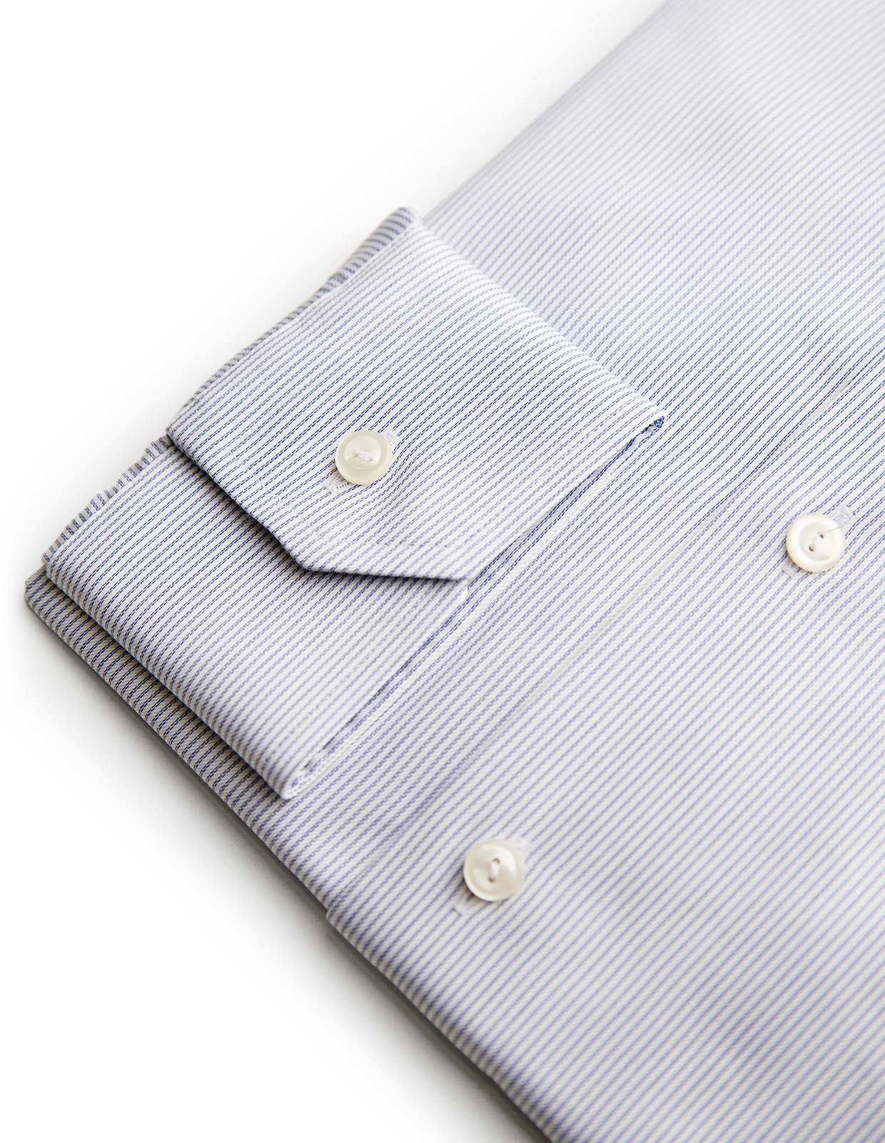 Slim Fit Skjorta Bomull Ljusblå Randig 39