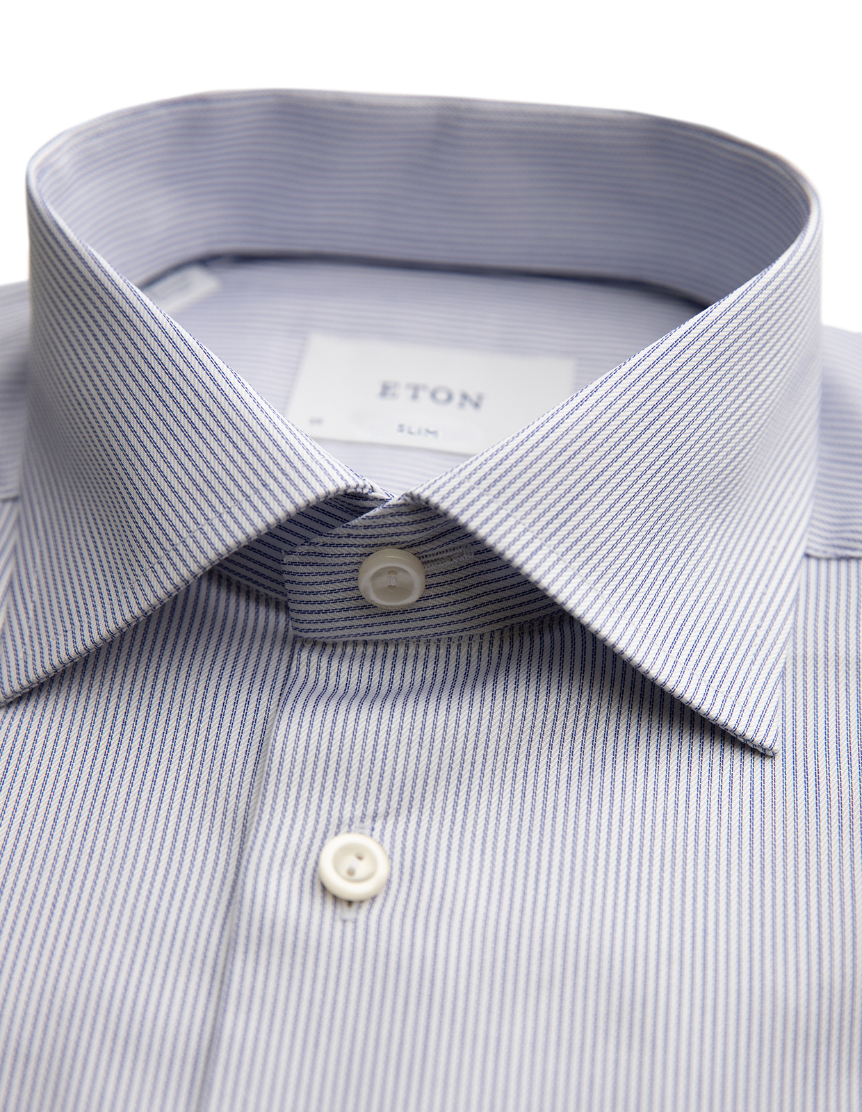 Slim Fit Skjorta Bomull Ljusblå Randig 39