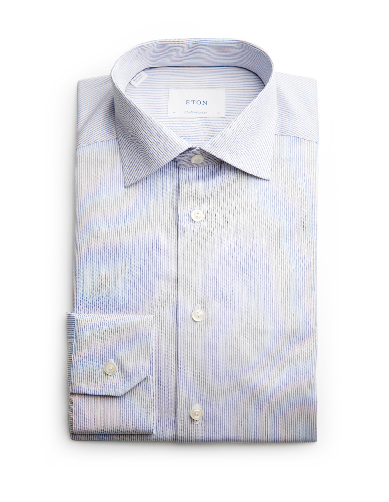 Contemporary Fit Skjorta Bomull Ljusblå Randig