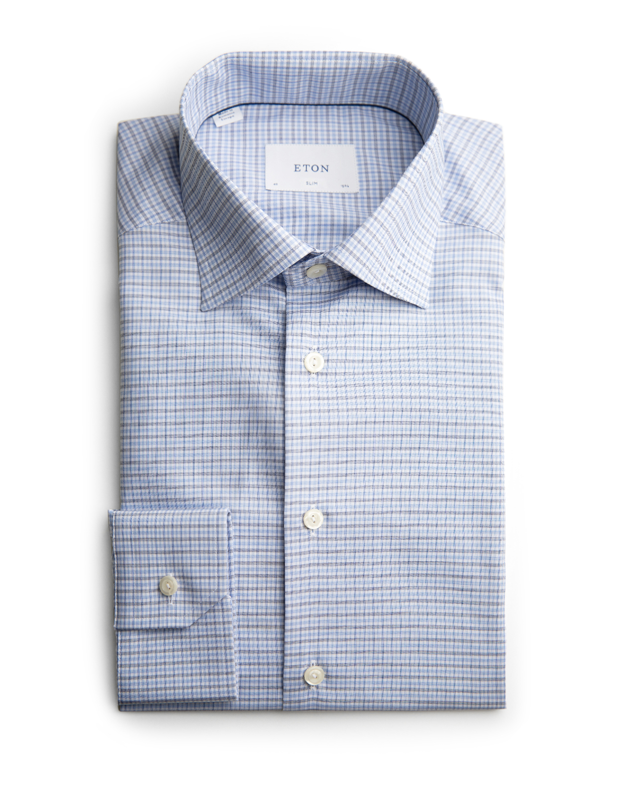 Slim Fit Skjorta Bomull Ljusblå
